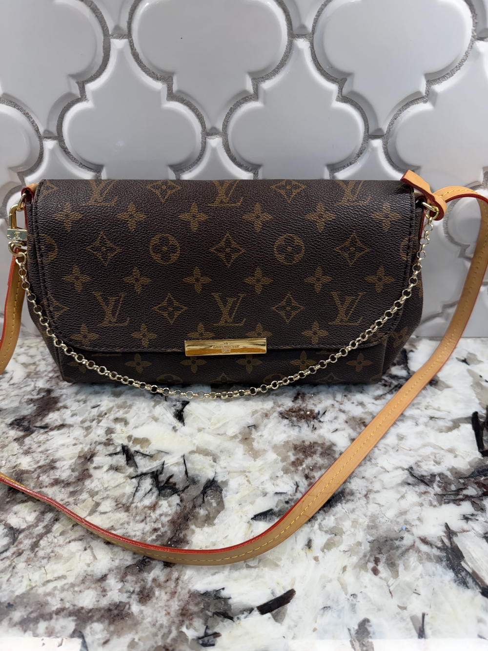 Louis Vuitton Favorite Mm Monogram Crossbody with Gold Chain